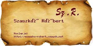 Szaszkó Róbert névjegykártya