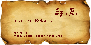 Szaszkó Róbert névjegykártya