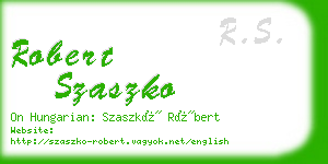 robert szaszko business card